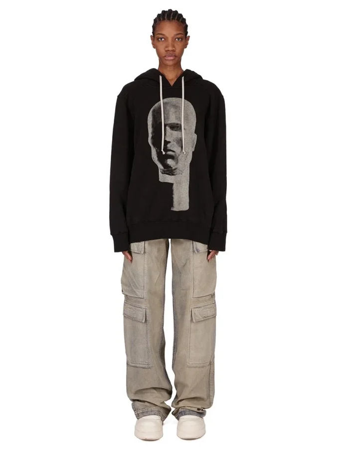 DRKSHDW FW25 CONCORDIANS Oversize-Hoodie in Schwarz/Perlmutt SLUP FELPA DS02E7241FSLP1P-0908 DRKSHDW FW25 CONCORDIANS Oversize-Hoodie in Schwarz/Perlmutt SLUP FELPA DS02E7241FSLP1P-0908