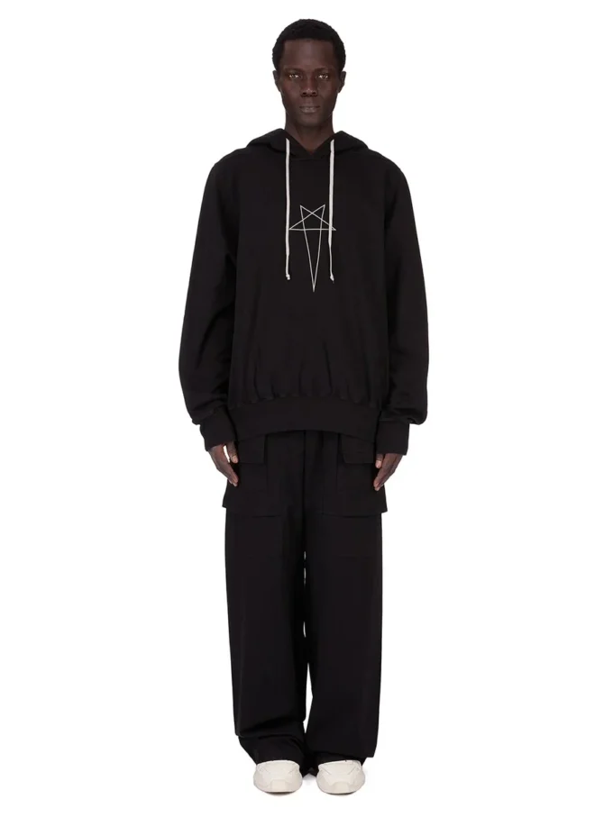 DRKSHDW FW25 CONCORDIANS OVERSIZED HOODIE IN BLACK/PEARL FURKA HEAVY SWEATSHIRT DU02E7262FEP3P-0908 DRKSHDW FW25 CONCORDIANS OVERSIZED HOODIE IN BLACK/PEARL FURKA HEAVY SWEATSHIRT DU02E7262FEP3P-0908