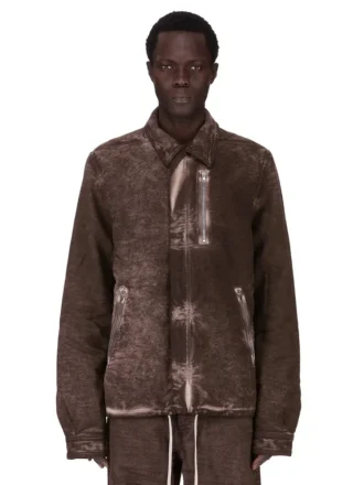 DRKSHDW FW25 CONCORDIANS VERDECKTE REISSVERSCHLUSSJACKE AUS DRKDUST GEBÜRSTETER BAUMWOLLE. DU02E7775BMO-78