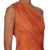 RICK OWENS FW25 CONCORDIANS AMIRA KLEID AUS ORANGEEM SATIN-VISKOSE-JERSEY. LI02E3526JVS-153 RICK OWENS FW25 CONCORDIANS AMIRA KLEID AUS ORANGEEM SATIN-VISKOSE-JERSEY. LI02E3526JVS-153