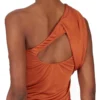 RICK OWENS FW25 CONCORDIANS AMIRA KLEID AUS ORANGEEM SATIN-VISKOSE-JERSEY. LI02E3526JVS-153 RICK OWENS FW25 CONCORDIANS AMIRA KLEID AUS ORANGEEM SATIN-VISKOSE-JERSEY. LI02E3526JVS-153