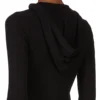 RICK OWENS FW25 CONCORDIANS CROPPED HOODED RIB LS T IN BLACK RAININO RIB JERSEY. RP02E4210RJR-09 RICK OWENS FW25 CONCORDIANS CROPPED HOODED RIB LS T IN BLACK RAININO RIB JERSEY. RP02E4210RJR-09
