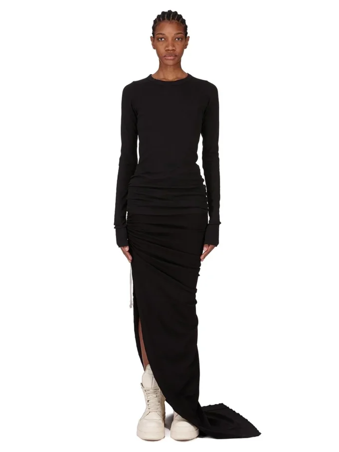 RICK OWENS FW25 CONCORDIANS EDFU ROCK IN SCHWARZEM DOPPELT GEBÜRSTETEM JERSEY DS02E7337JDB-09 RICK OWENS FW25 CONCORDIANS EDFU ROCK IN SCHWARZEM DOPPELT GEBÜRSTETEM JERSEY DS02E7337JDB-09