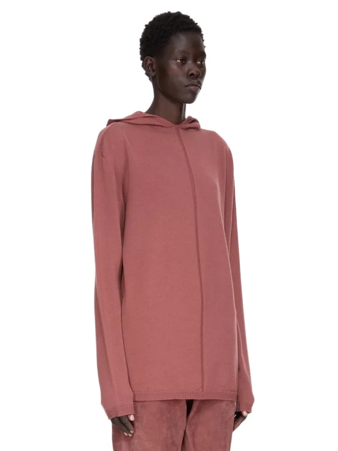 RICK OWENS FW25 CONCORDIANS OVERSIZED HOODIE IN ROSEWOOD LEICHTES RASATO-STRICKGEWEBE. RP02E4613M-13 RICK OWENS FW25 CONCORDIANS OVERSIZED HOODIE IN ROSEWOOD LEICHTES RASATO-STRICKGEWEBE. RP02E4613M-13