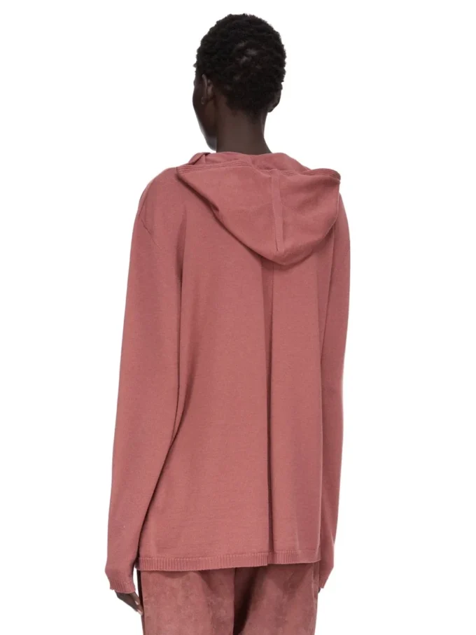 RICK OWENS FW25 CONCORDIANS OVERSIZED HOODIE IN ROSEWOOD LEICHTES RASATO-STRICKGEWEBE. RP02E4613M-13 RICK OWENS FW25 CONCORDIANS OVERSIZED HOODIE IN ROSEWOOD LEICHTES RASATO-STRICKGEWEBE. RP02E4613M-13