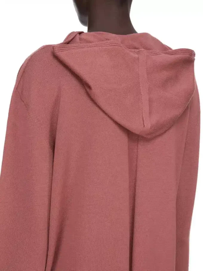 RICK OWENS FW25 CONCORDIANS OVERSIZED HOODIE IN ROSEWOOD LEICHTES RASATO-STRICKGEWEBE. RP02E4613M-13 RICK OWENS FW25 CONCORDIANS OVERSIZED HOODIE IN ROSEWOOD LEICHTES RASATO-STRICKGEWEBE. RP02E4613M-13
