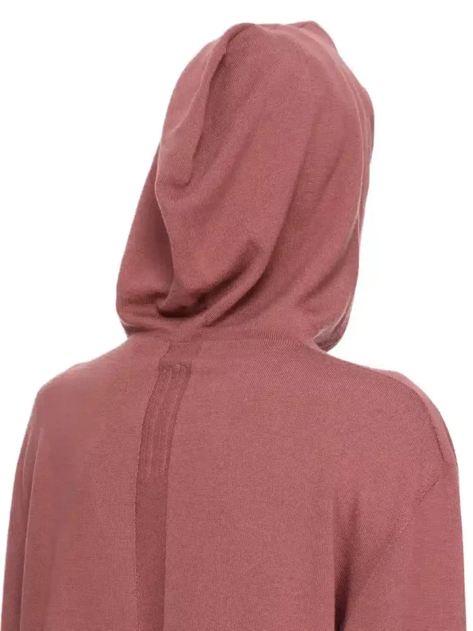 RICK OWENS FW25 CONCORDIANS OVERSIZED HOODIE IN ROSEWOOD LEICHTES RASATO-STRICKGEWEBE. RP02E4613M-13 RICK OWENS FW25 CONCORDIANS OVERSIZED HOODIE IN ROSEWOOD LEICHTES RASATO-STRICKGEWEBE. RP02E4613M-13