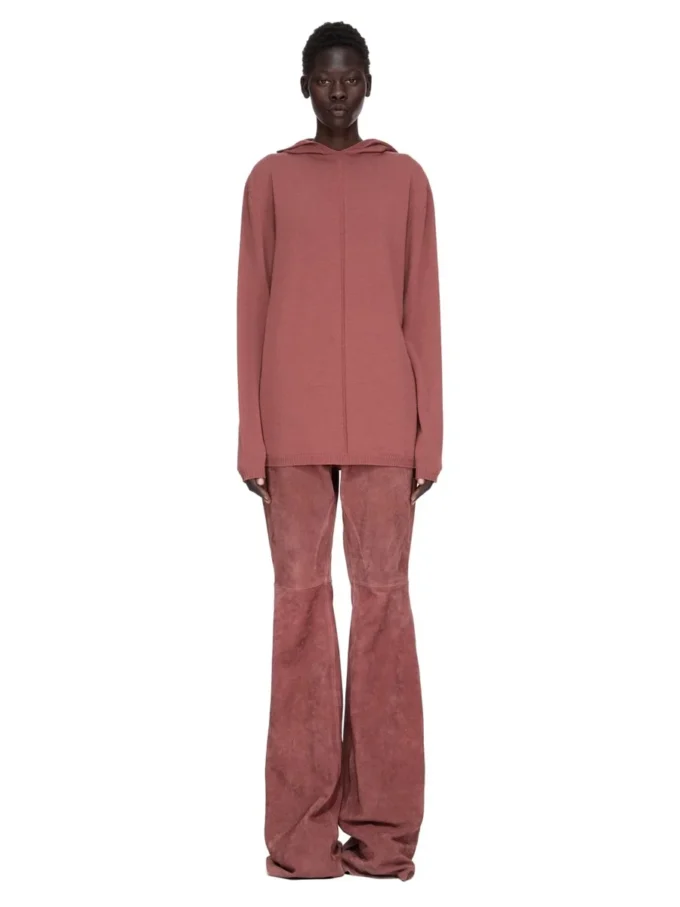 RICK OWENS FW25 CONCORDIANS OVERSIZED HOODIE IN ROSEWOOD LEICHTES RASATO-STRICKGEWEBE. RP02E4613M-13 RICK OWENS FW25 CONCORDIANS OVERSIZED HOODIE IN ROSEWOOD LEICHTES RASATO-STRICKGEWEBE. RP02E4613M-13