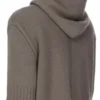 RICK OWENS FW25 CONCORDIANS PRECOLLECTION ZIPPED HOODIE IN DUST LAS PALMAS CASHMERE KNIT. RU02E1666KLWS-34 RICK OWENS FW25 CONCORDIANS PRECOLLECTION ZIPPED HOODIE IN DUST LAS PALMAS CASHMERE KNIT. RU02E1666KLWS-34