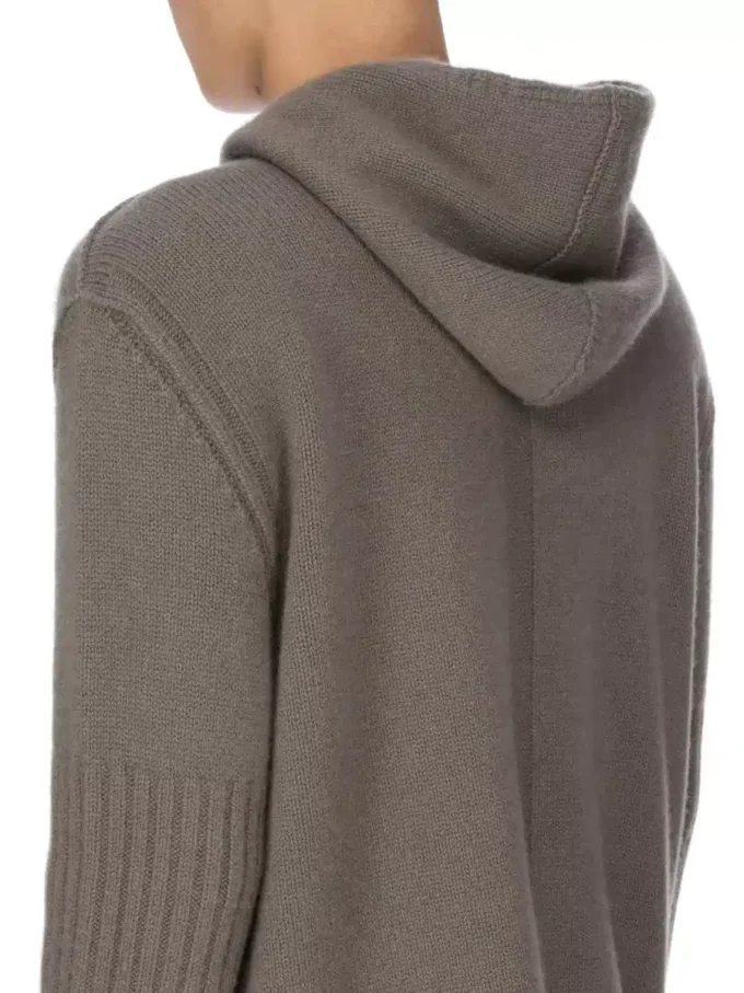 RICK OWENS FW25 CONCORDIANS PRECOLLECTION ZIPPED HOODIE IN DUST LAS PALMAS CASHMERE KNIT. RU02E1666KLWS-34 RICK OWENS FW25 CONCORDIANS PRECOLLECTION ZIPPED HOODIE IN DUST LAS PALMAS CASHMERE KNIT. RU02E1666KLWS-34