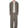 RICK OWENS FW25 CONCORDIANS PRECOLLECTION ZIPPED HOODIE IN DUST LAS PALMAS CASHMERE KNIT. RU02E1666KLWS-34 RICK OWENS FW25 CONCORDIANS PRECOLLECTION ZIPPED HOODIE IN DUST LAS PALMAS CASHMERE KNIT. RU02E1666KLWS-34